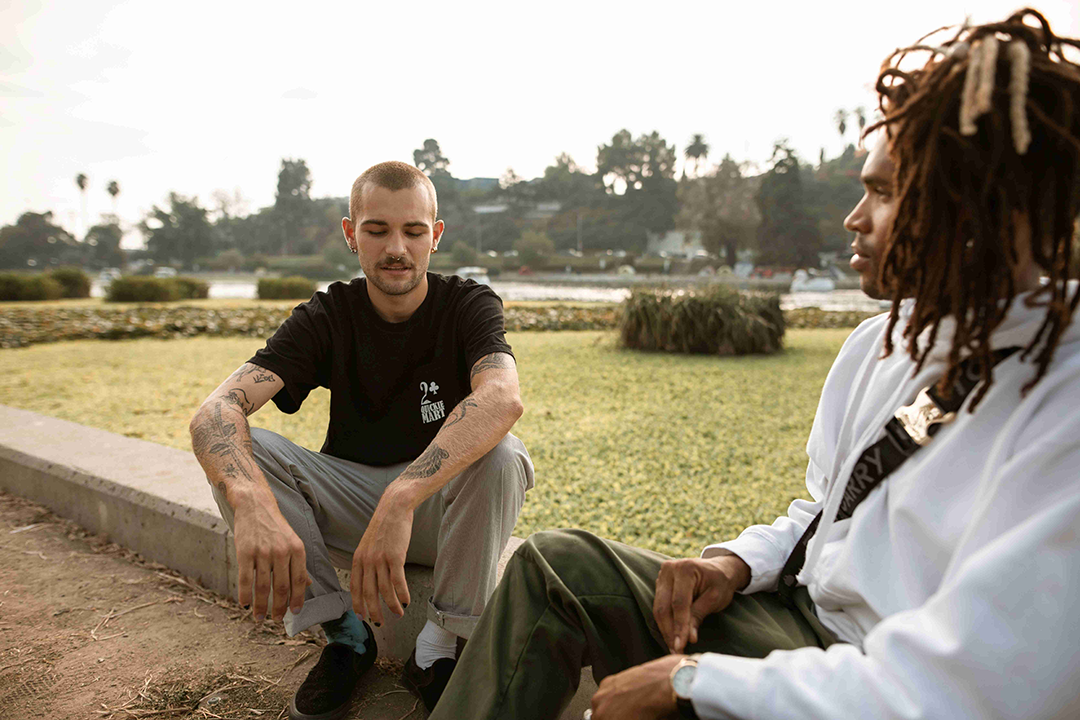 Youth work chat in park 1