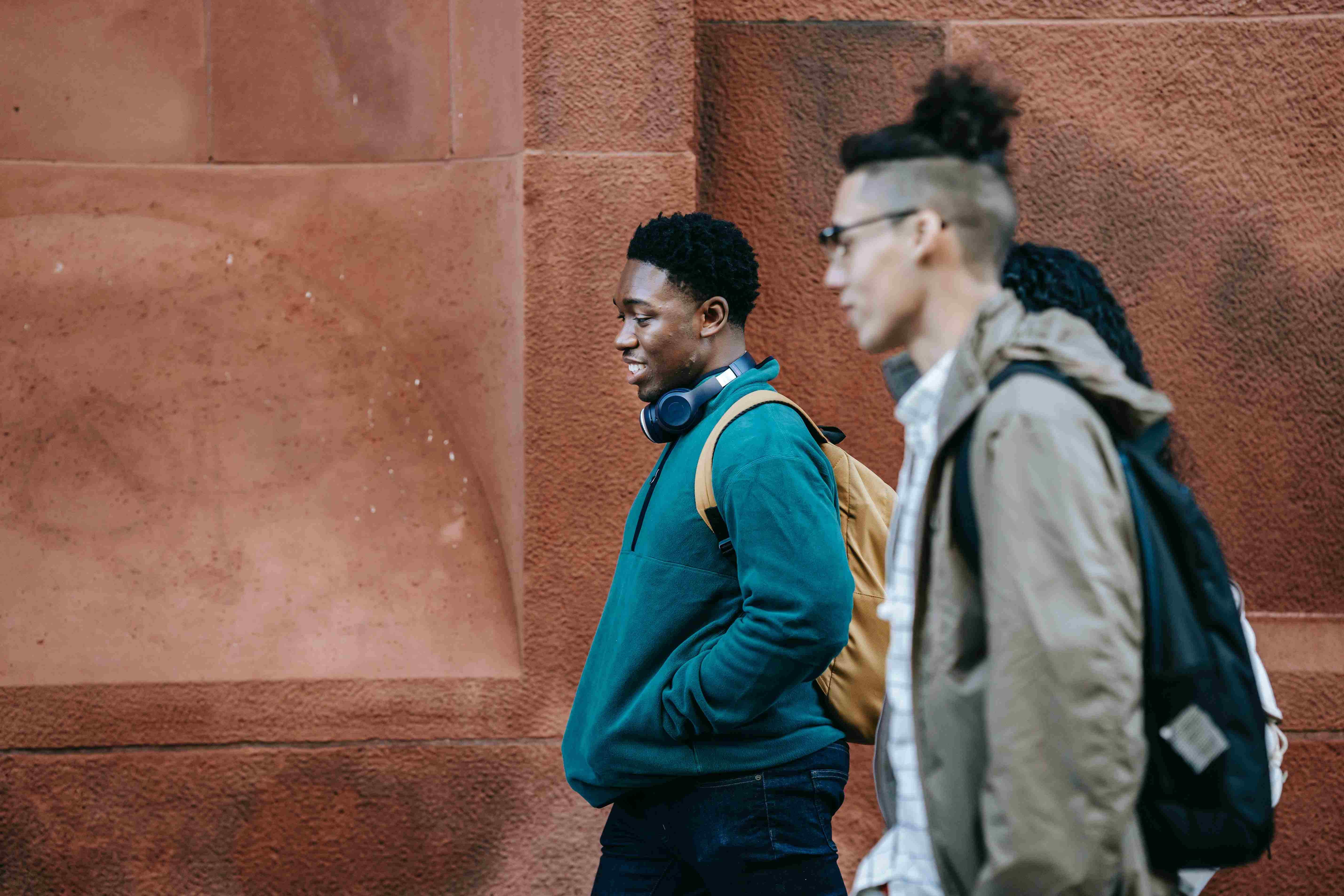 Young people group walking