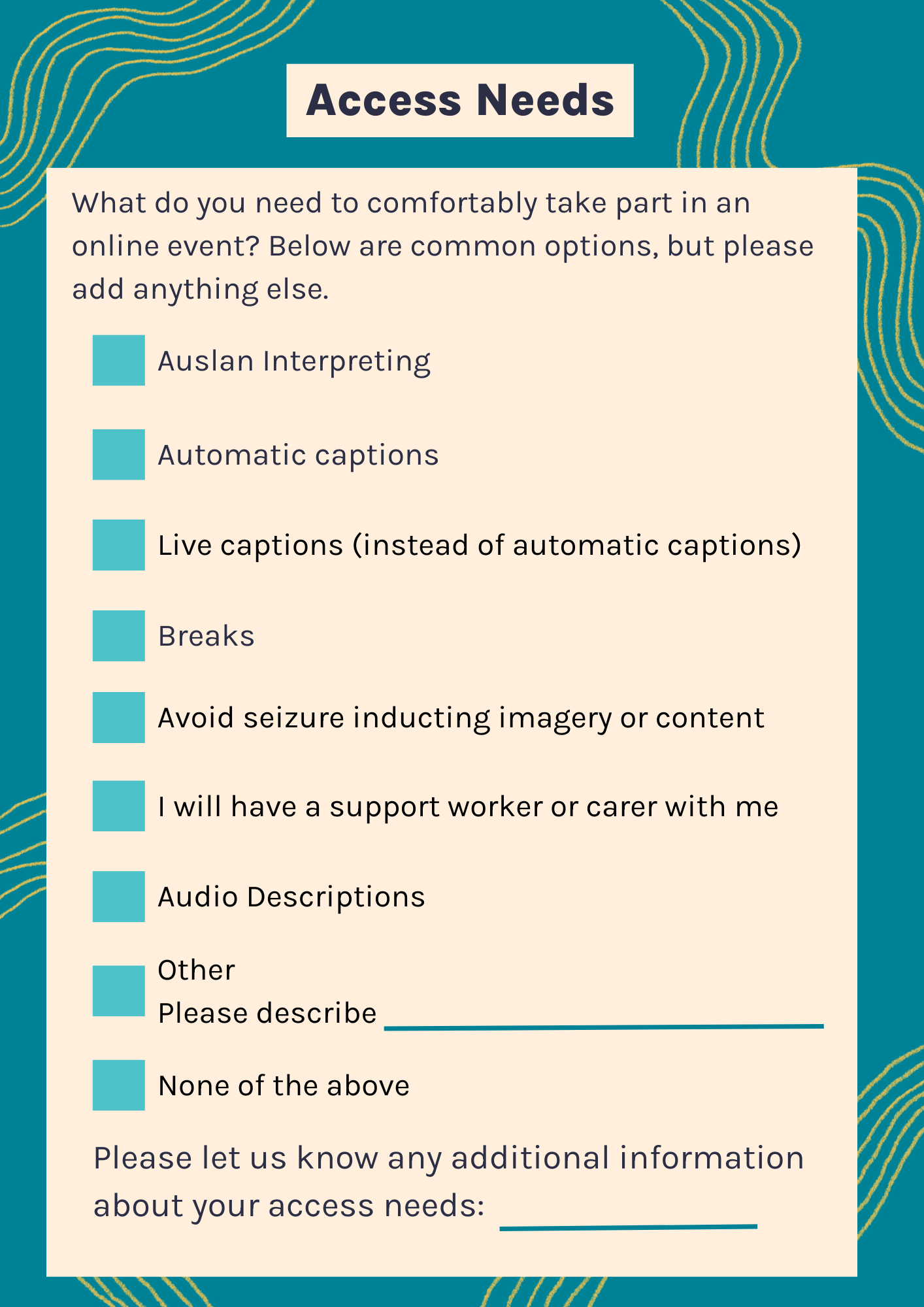 Access Needs Form