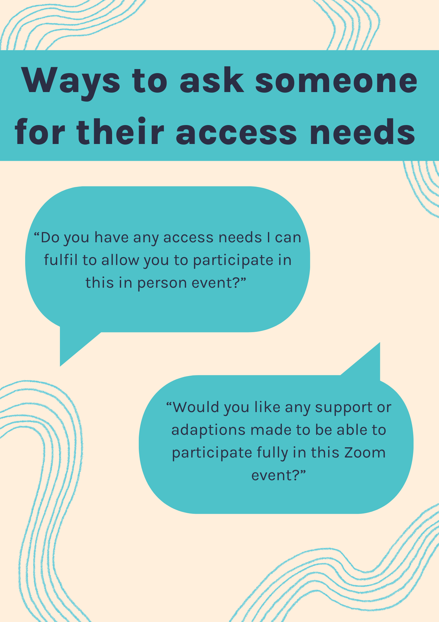 How to ask someone for their access needs 1