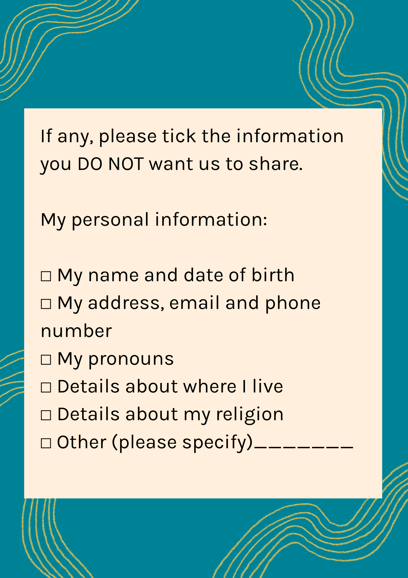 Info you DONT want to share