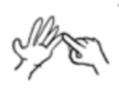 Illustration of hands doing an Auslan sign for 'u'
